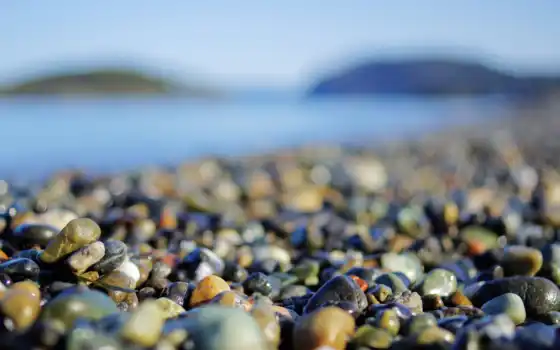 black, пляж, море, берегу, берег, галька, разных, морском, камни, 