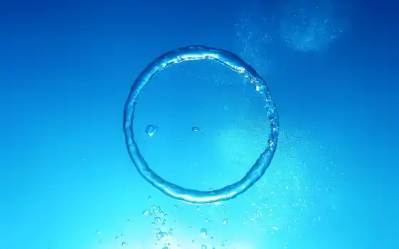 вода, значок, пузырь, под, воздух, фон, синий, абстракция, тиснение