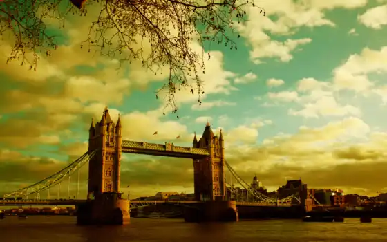мост, london, башня, тауэрский, англия
