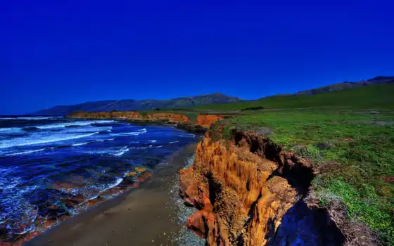 пляж, cliff, побережье