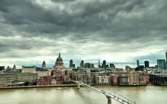 london, urban, город, мост, облако, landscape
