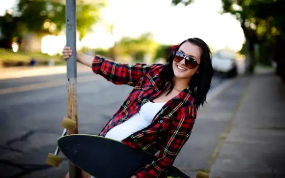 рубашка, skateboard, kletchatyi, женский