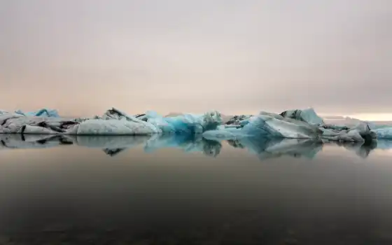 лед, озеро, айсберг, мобильный