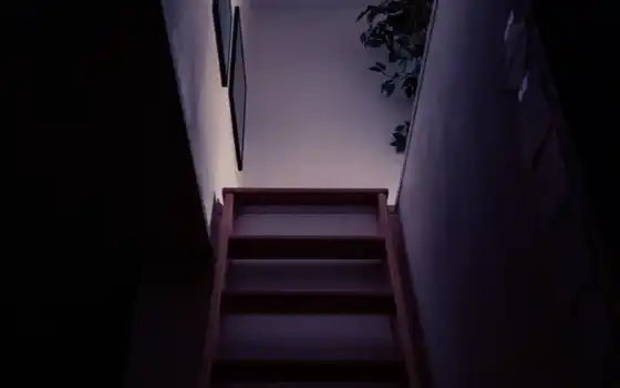 лестница, темное, комната