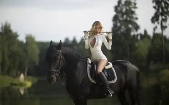stallion, женщина, лошадь, stakis, outdoors, эти, blonde, russian