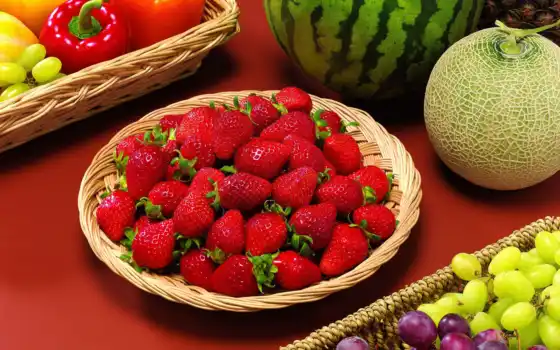 арбуз, плод, ягода, клубника, растительный