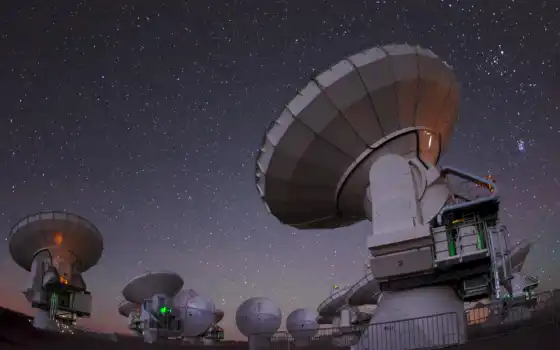 телескоп, горит, свет, радио, потрясающий, розовый, фоновый