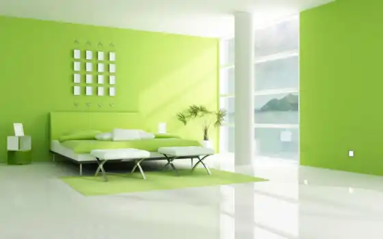 green, design, bedroom, decoration, ideas, 