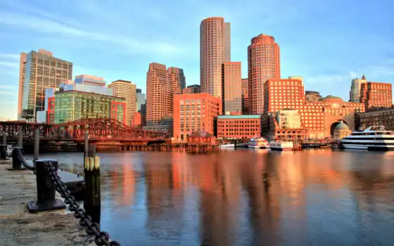 boston, district, skyline, financial