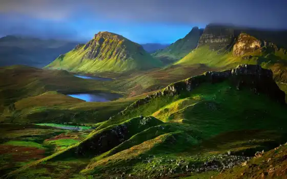 шотландия, мореплавания, пейзаж, бассейны, озеро, площадь, небо, леска,