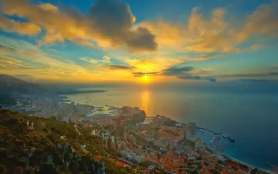 монако, море, город, вебсамба,