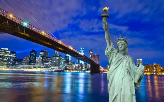 york, new, статуя, liberty