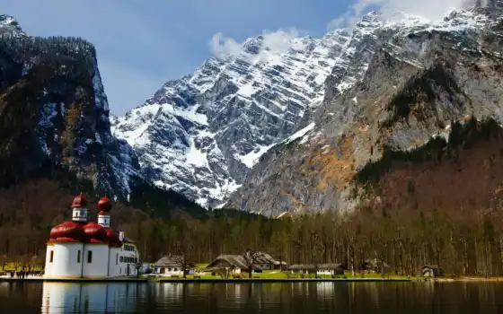 تصاویر, العاده, فوق, горы, церковь, زیبا, تماشایی, озеро, обои, hd, лучшие, немецкое, интересно, вы, berchtesgaden, st, вид,
