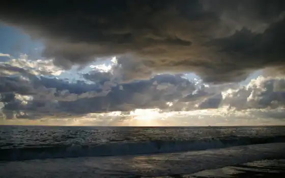 ,море, тучи, закат, облака, темные, пользовательские, tli, rm,