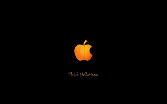 apple, logo, halloween, pumpkin