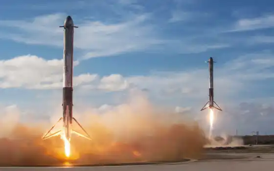 launch, falcon, spacex, rocket, heavy, космос,