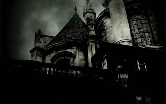 dark, castle, haunted, free, ужас, buildings, desktop, gothic, 