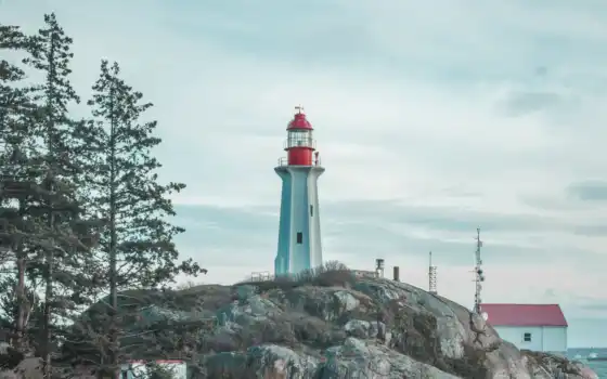 lighthouse, vancouver, park, west, фотограф, rock, близко, канада, white