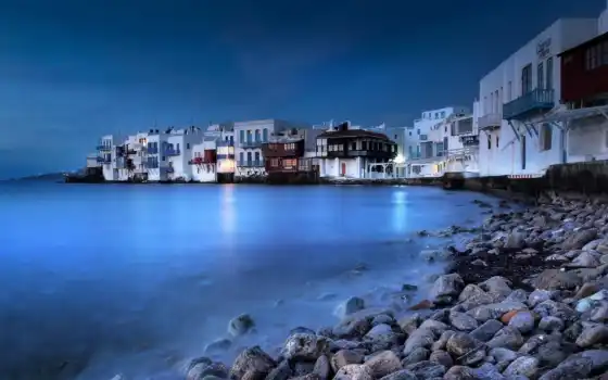 mykonos, greece, ночь, остров, картинка, like, небо, 