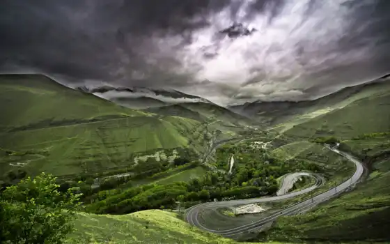 chalus, иран, долина, фантастический, серыйпантин, стержень,