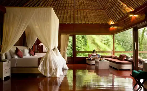kupu, barong, villas, отель, индонезия, спа, дерево, 