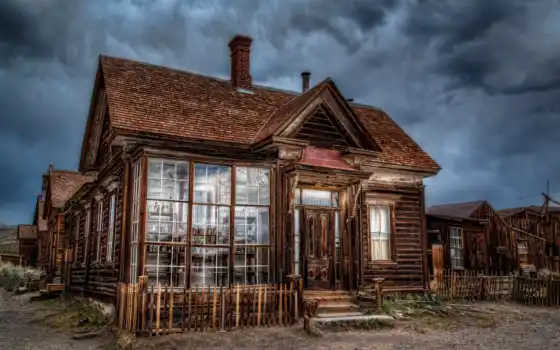 house, старый, wooden, город, bodie, ghost, сша, окно, дома, 