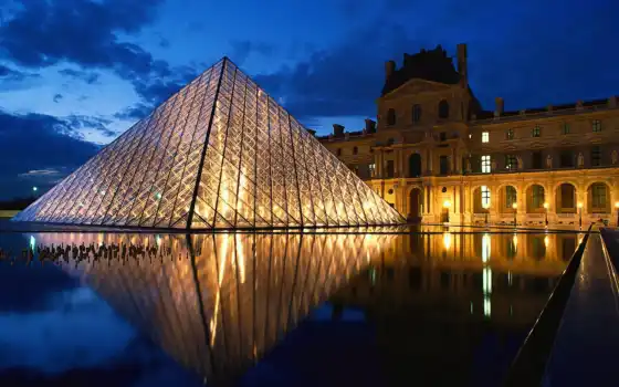 louvre, париж, франция, париже, museum, франции, пирамида, 