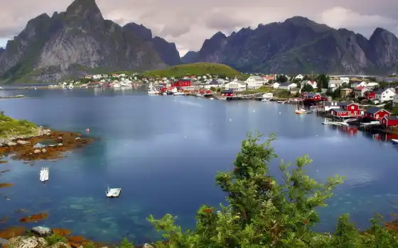 норвегия, norwegian, острова, лофотенские, деревня, around, reine, природа, 