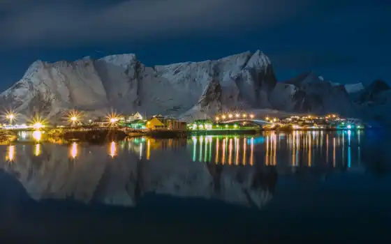 norwegian, горы, норвегия, bay, города, зимние, winter, снег, природа, indir, 