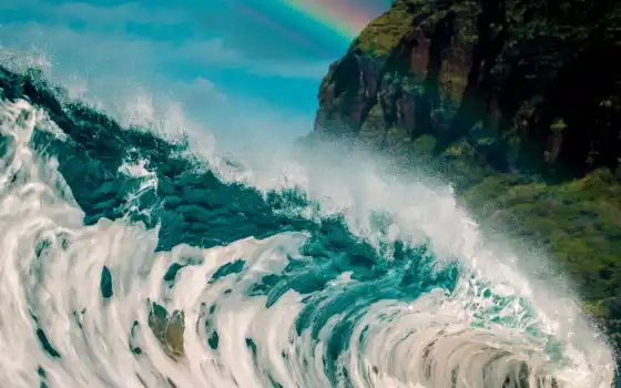море, океан, море, вода, судьба, грандиозные, имеют, встречает, волкова, радуга