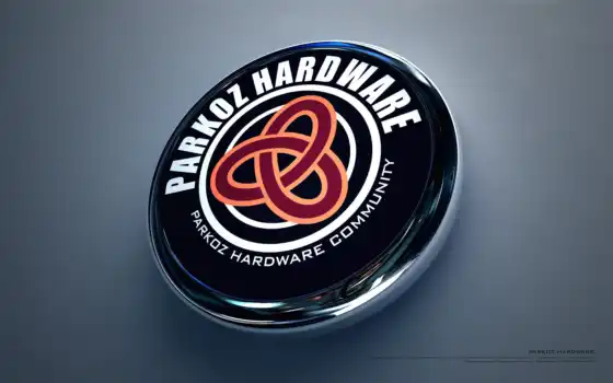 parkoz hardware community, лого, 3Д, круглый