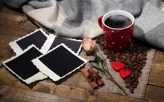 кофе, любовь, цветок, рюмка, чашечка