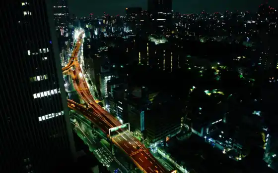 ночь, cityscapes, огни, япония, tokyo, стена, skyscapes, scenic, 