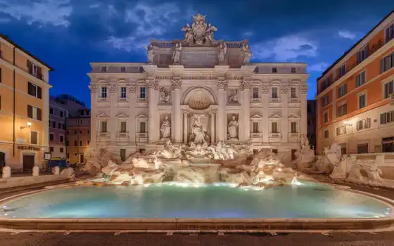 rima, fountain, italian, trevit, рим, ди, fontana, italy, landmark, дворец