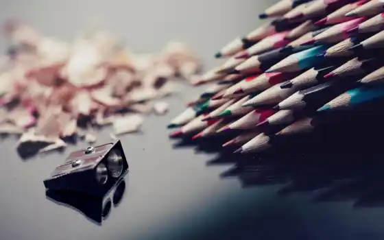 карандаши, точилка, цветные, макро, разное, 