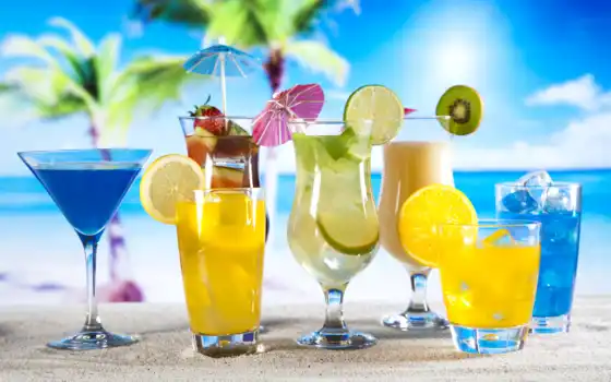 алкоголь, пляж, напиток, коктейль, плод