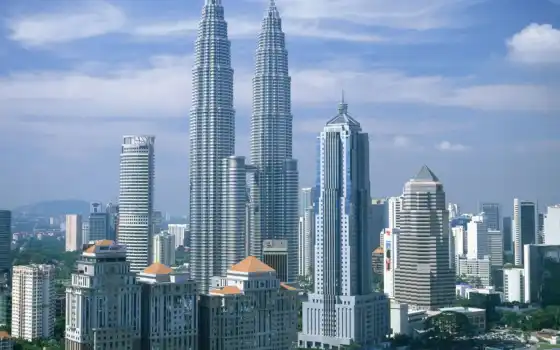 malaysia, kuala, малайзии, lumpur, architecture, flowers, towers, 