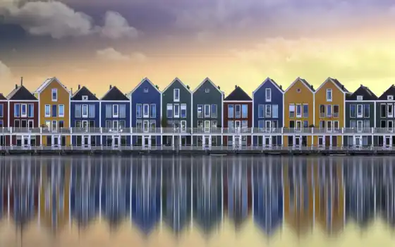 house, water, отражение, нидерланды, art, design, artist, print, architecture, голова, прицельный
