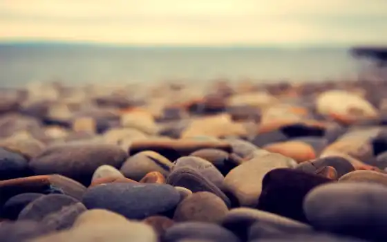 камни, море, галька, берег, макро, 