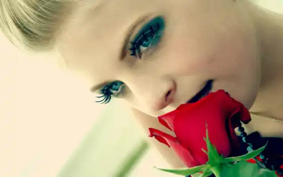 девушка, роза