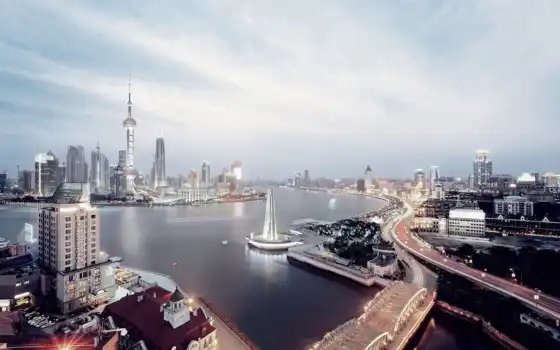 cityscapes, shanghai, skyline, качество, futuristic, desktop, 