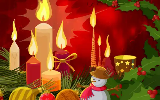 christmas, year, new, merry, xmas, vector, winter, новогодние, candles, normal, 
