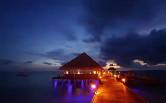 maldives, kanuhura, юго-западное море, бульварное море, закат, тропика, океан,