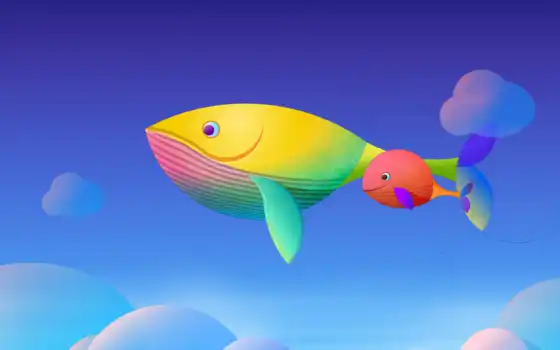 fish, art, colorful, кит