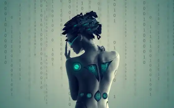 киборг, искусство, женщина, цифровой, художественный, кибер-робот, художественное произведение, футуристическое, фантазия