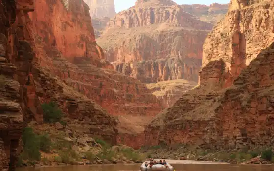 каньон, река, грандиозный, парк, караул, колорадо, национальный, ретро