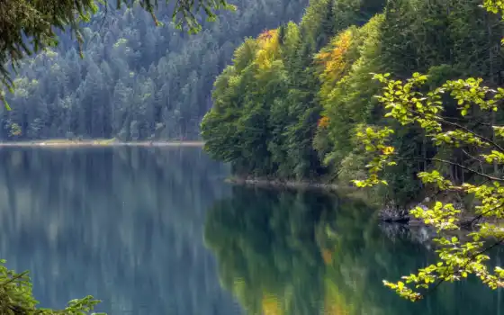озеро, природа, гладит, спокойный, красивый