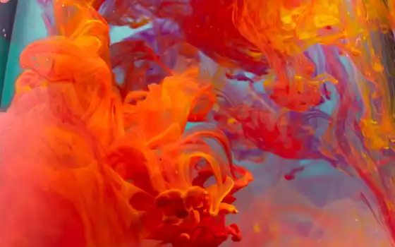 ipad, оранжевый, abstract, краска, parallax