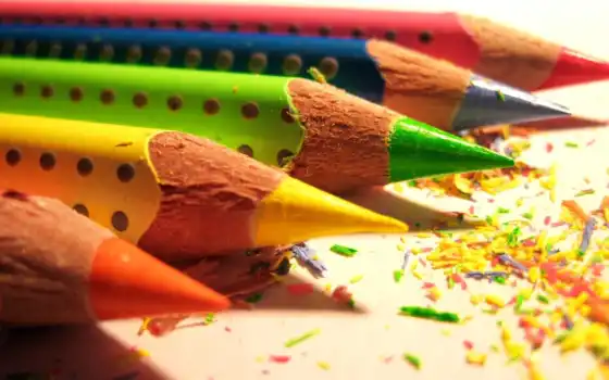 карандаши, цветные, макро, 