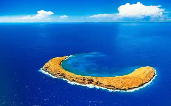 кратеры, молокини, хаваи, мауи, маалаи, южнее, норкелинг, олово, острова,